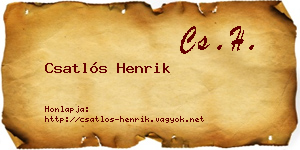 Csatlós Henrik névjegykártya