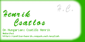 henrik csatlos business card